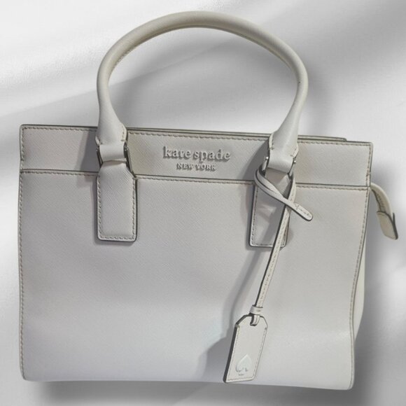 Kate Spade Cameron Medium Satchel White Crossbody Shoulder Bag - Picture 10 of 10